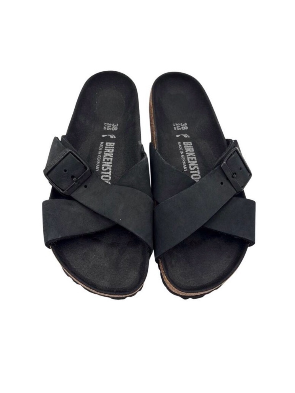 Women's Birkenstock Size 38
Black Buckle Criss Cross Sandals Made in Germany